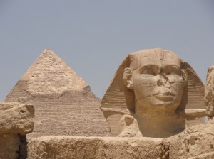 Sphinx and pyramid