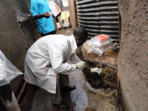 KEMRI Water testing in Kibera